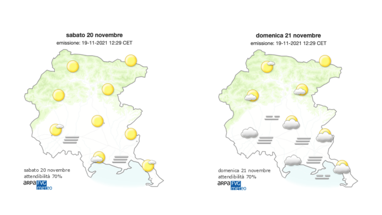 Immagine per Meteo, weekend di sole con qualche nuvola sul Fvg